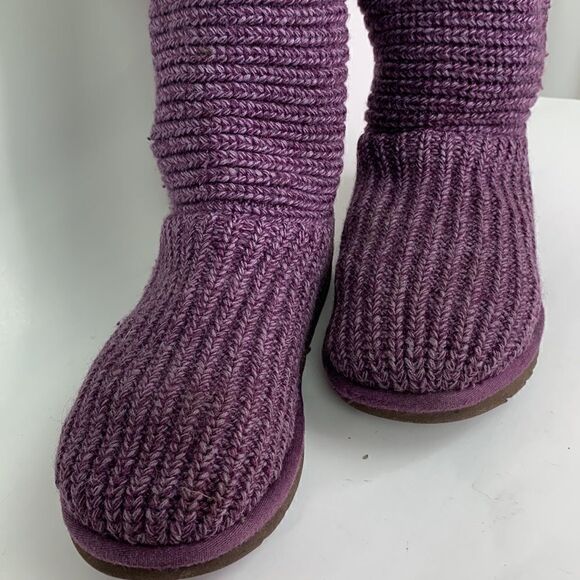 UGG Australia purple Sweater knit button boots size 5 - Picture 4 of 16
